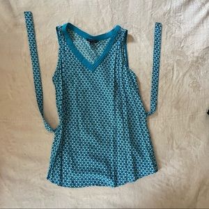 Tommy Hilfiger Blue & White Blouse Size Medium